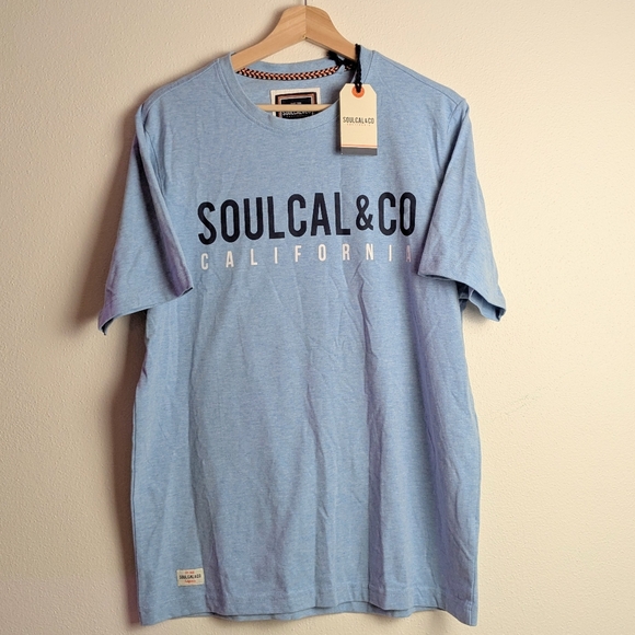 NWT Men's T Shirt Soulcal & Co Blue Size M - Picture 2 of 7